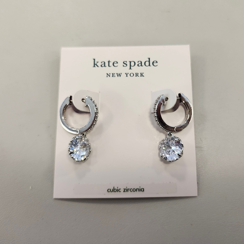 NWT Kate Spade Silver-Tone That Sparkle Drop Earrings